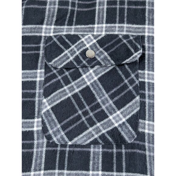 Vintage Marlboro 2003 Reversible White Black Plaid Flannel Denim Shacket NWT - Picture 8 of 15